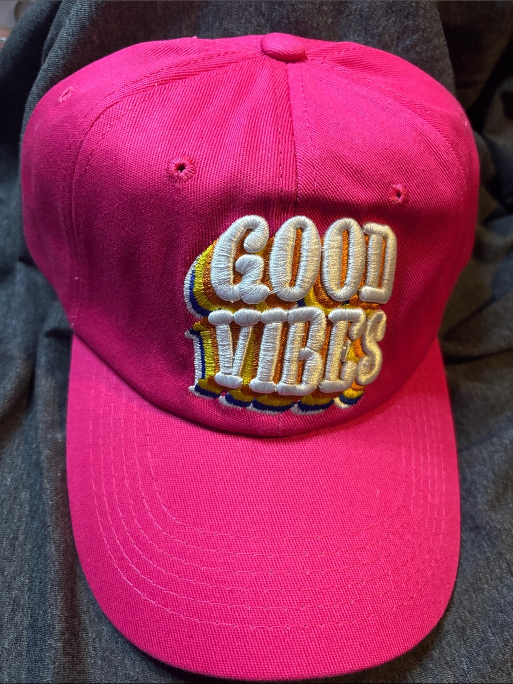 Positive Vibed Hat - Dark Pink